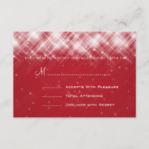 Elegant Wedding RSVP Glamourous Sparks  Red Card