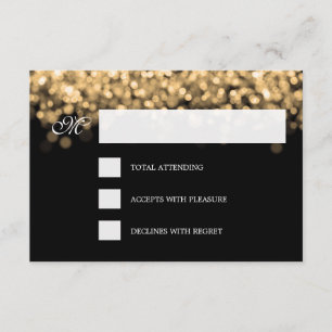 Elegant Wedding RSVP Gold Lights CUSTOM