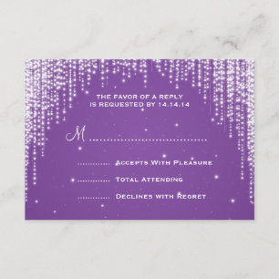 Elegant Wedding RSVP Night Dazzle Black Card