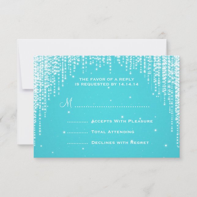 Elegant Wedding RSVP Night Dazzle Blue (Front)