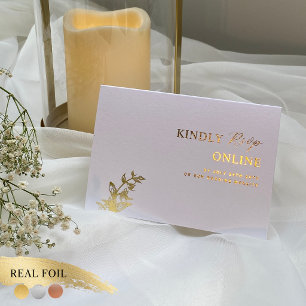 Elegant Wedding RSVP Online Enclosure  Foil Card