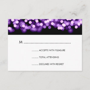 Elegant Wedding RSVP Purple Hollywood Glam