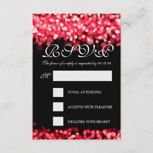 Elegant Wedding RSVP Red Lights Card