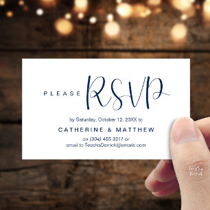 Elegant "Wedding RSVP" Reminder Details Enclosure Card