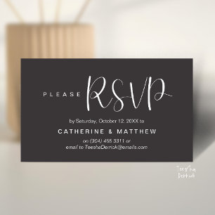 Elegant "Wedding RSVP" Reminder Details Enclosure Card