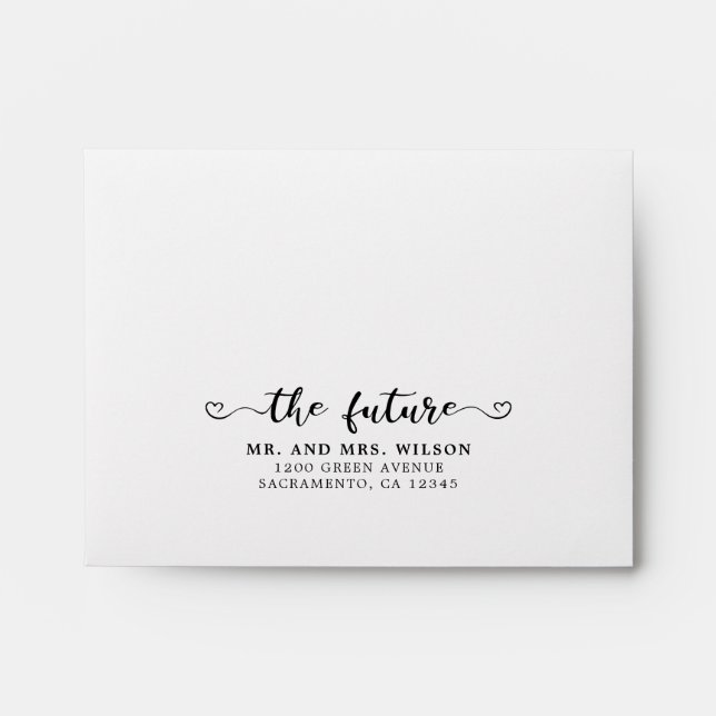 Elegant wedding RSVP return address Envelope (Front)