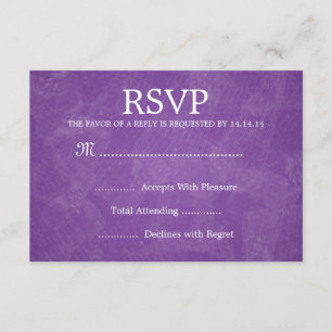 Elegant Wedding RSVP Romantic Paris Purple Card