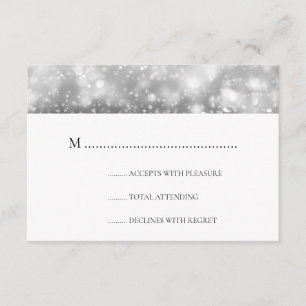 Elegant Wedding RSVP Silver Shimmer Lights