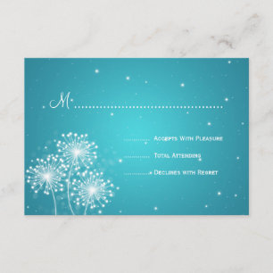 Elegant Wedding RSVP Summer Sparkle Turquoise Card