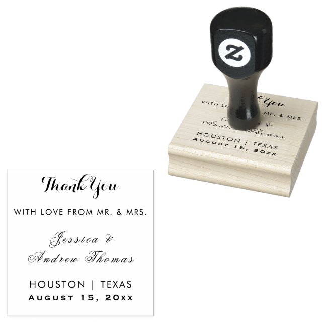 Elegant Wedding Rubber Stamp (Stamped)