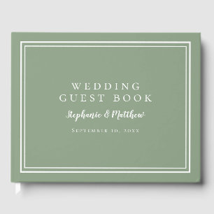 Elegant Wedding Sage Green Keepsake Guest Book