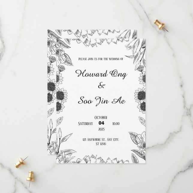 Elegant Wedding save the date (Front/Back In Situ)