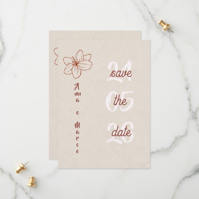Elegant Wedding save the date (Front/Back In Situ)