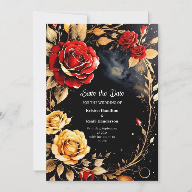 Elegant Wedding Save the Date Card (Front)