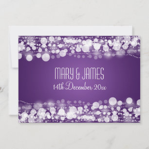 Elegant Wedding Save The Date Dotted Purple