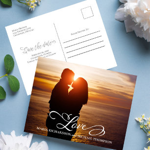 Elegant Wedding Save the Date Photo Announcement Postcard