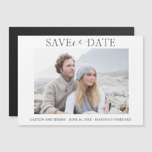 Elegant Wedding Save the Date Photo Magets Magnetic Invitation