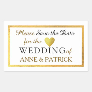 elegant wedding Save the Date  Rectangular Sticker