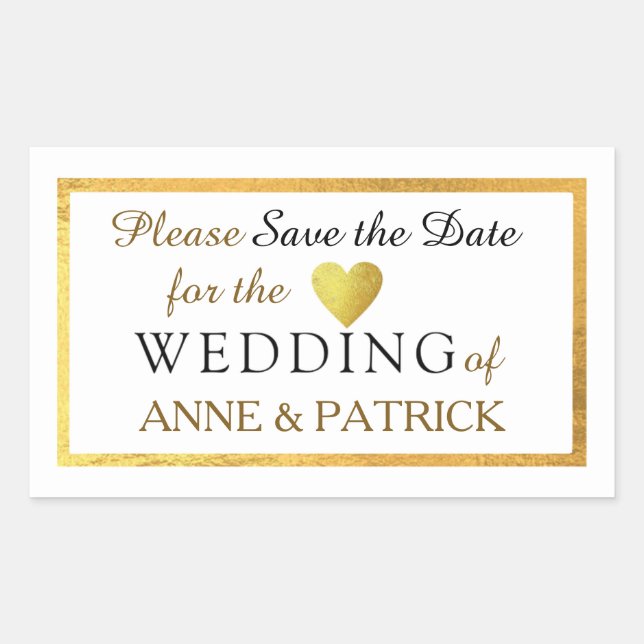 elegant wedding Save the Date  Rectangular Sticker (Front)
