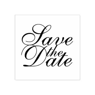 Elegant Wedding Save the Date Rubber Stamp