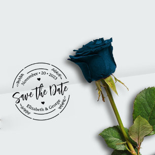 Elegant Wedding Save the Date Rubber Stamp