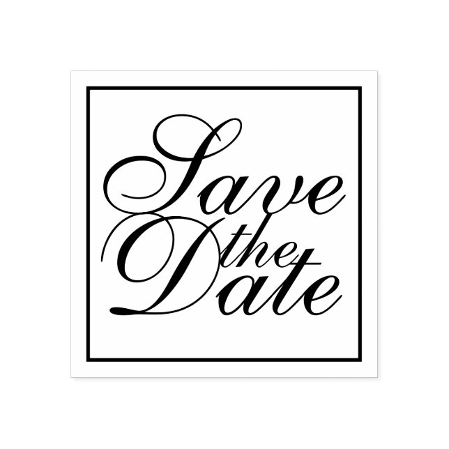 Elegant Wedding Save the Date Rubber Stamp (Imprint)