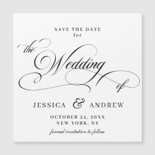 Elegant Wedding Save the Date Simple Magnetic Card