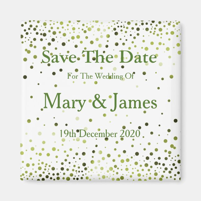 Elegant Wedding Save The Date Sparkle Magnet (Front)
