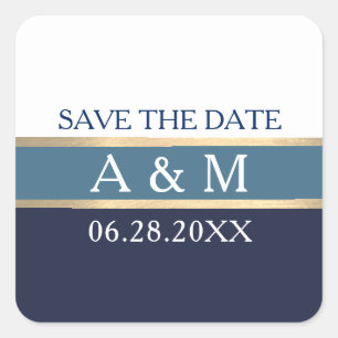elegant wedding Save the Date Square Sticker