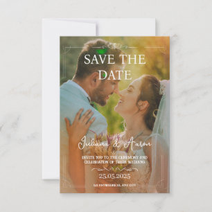 Elegant Wedding Save The Date with Text and Photo