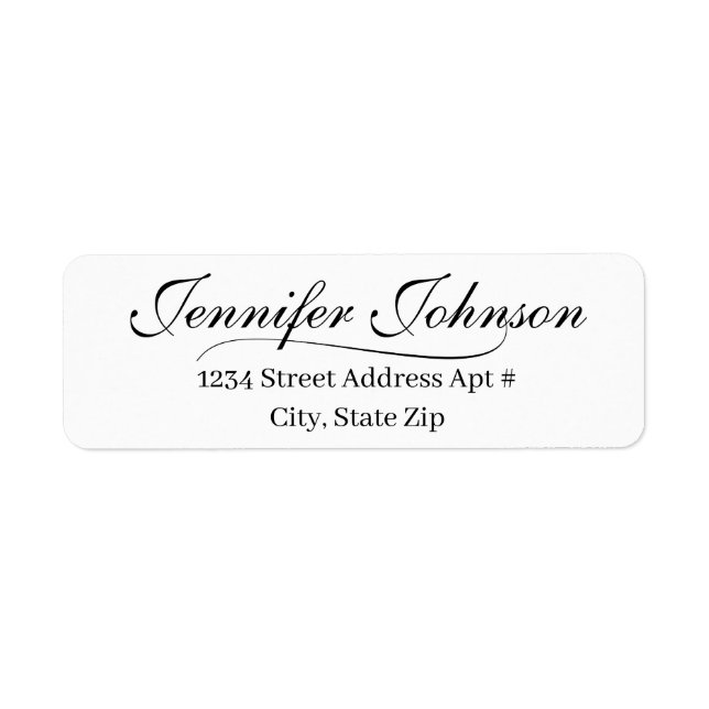 Elegant Wedding Script Return Address Envelope  (Front)
