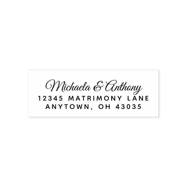Elegant Wedding Script Return Address Stamp (Design)