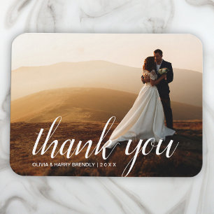 Elegant Wedding Script Wedding Photo Magnet Gift