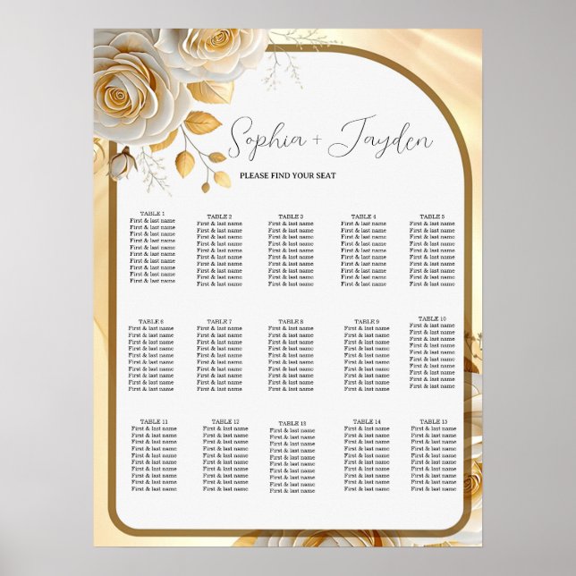 Elegant Wedding Seating Chart (Front)