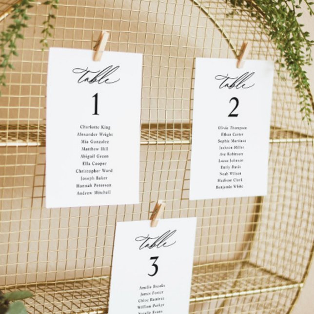 Elegant Wedding Seating Chart Cards (Creator Uploaded)