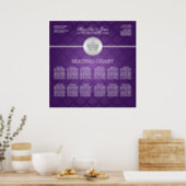 Elegant Wedding Seating Chart Royal Crown Purple (Kitchen)