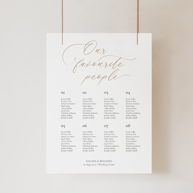 Elegant Wedding Seating Chart Sign with Script (Creator Uploaded)