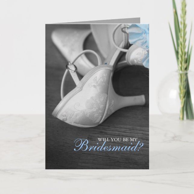 Elegant Wedding Shoes "Will You Be My Bridesmaid?" Invitation (Front)