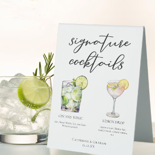 Elegant Wedding Signature Cocktails Menu