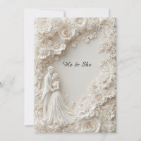 🌸 Elegant Wedding Silhouette Ivory Floral Paper