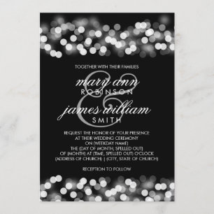 Elegant Wedding Silver Hollywood Glam Invitation