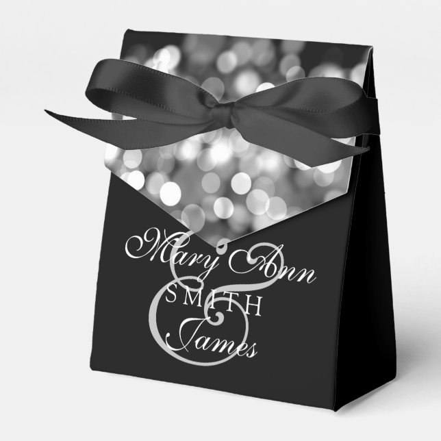Elegant Wedding Silver Lights Favour Box (Front Side)