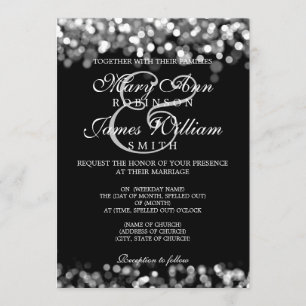 Elegant Wedding Silver Lights Invitation