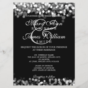 Elegant Wedding Silver Lights Invitation
