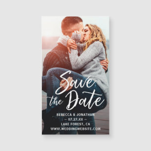 Elegant Wedding Small Save the Date Magnets Photo