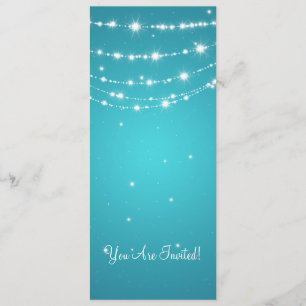 Elegant Wedding Sparkling Chain Blue Invitation