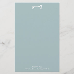 Elegant wedding stationery paper with vintage key