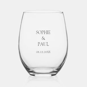Elegant Wedding Stemless Wine Glass