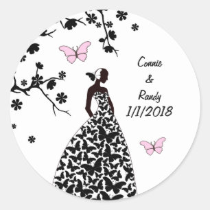 Elegant Wedding Sticker Bride made Butterflies