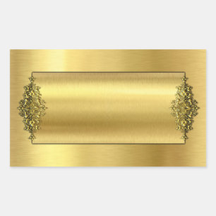 Elegant Wedding Stickers, Gold Rectangular Sticker